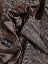 Vintage Dhobi England Belted Coat M/40R Multi-colored Plaid DB Wool