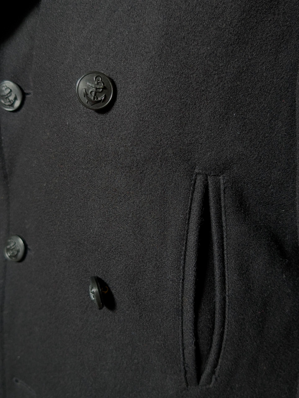 Gloverall Pea Coat S Black Wool Blend