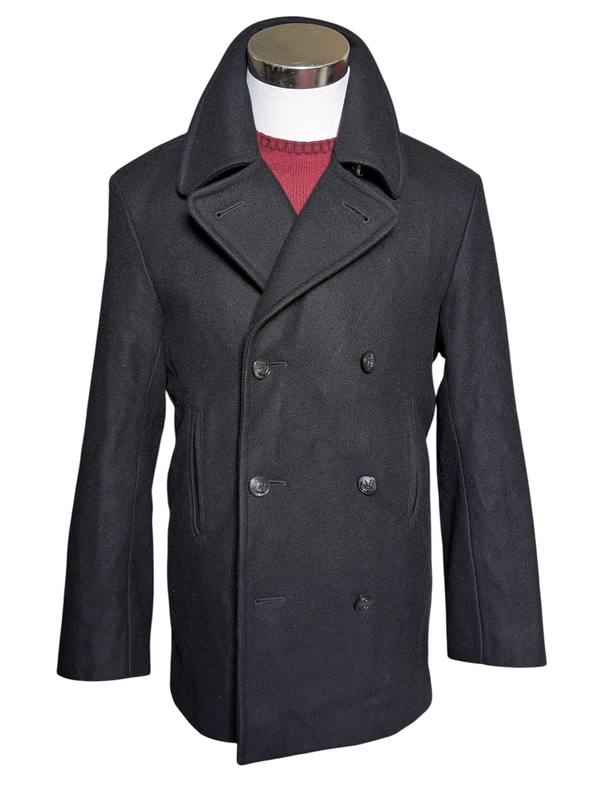 Gloverall Pea Coat S Black Wool Blend