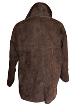 Vintage Richard Draper Leather British Shearling Coat 40/M Chocolate Brown