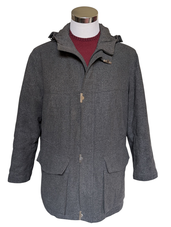 Pal Zileri Wool Gore-Tex Hooded Winter Coat XL Grey