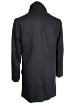John Richmond DB Long Pea Coat M/40R Black Wool
