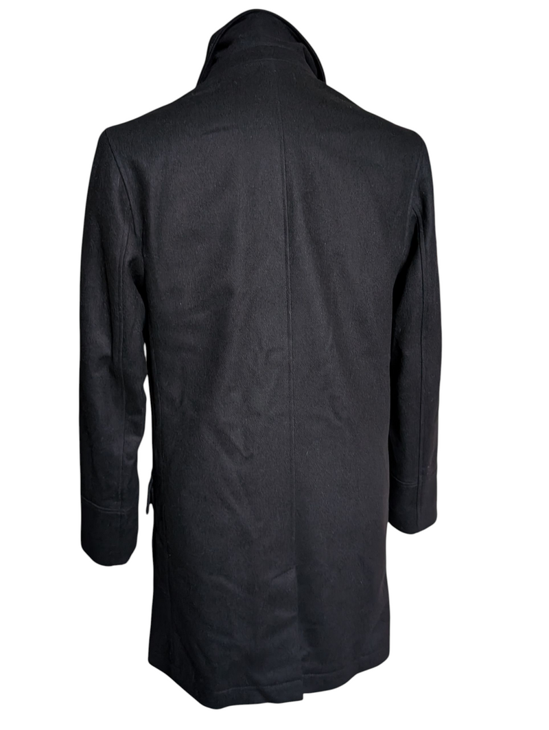John Richmond DB Long Pea Coat M/40R Black Wool