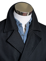 John Richmond DB Long Pea Coat M/40R Black Wool
