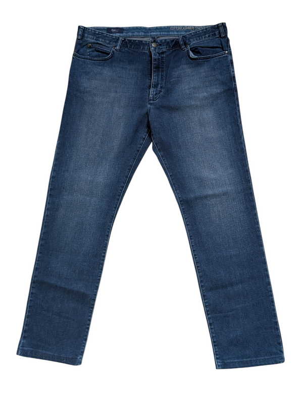 Zegna Jeans 42 Washed Dark Blue 5 pocket cotton/cashmere denim