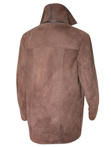 Vintage Baily's Leather Lamb Shearling Coat M/40 Soft Brown 3-Button