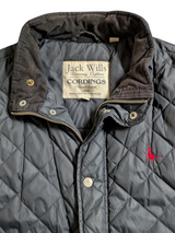 Jack Wills x Cordings Gilet/Vest L Navy Blue Quilted Nylon w/Pin