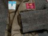 Vintage Dunn & Co. Harris Tweed Balmacaan Raglan Coat 38R Greenish Brown Plaid wool