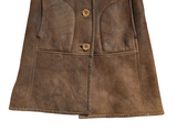 Vintage Women's Swears & Wells Leather British Shearling Coat S/M 36 Brown