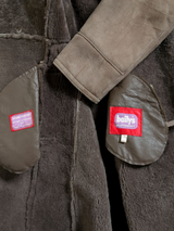 Vintage Baily's Leather Lambsuede Shearling DB Coat M/40 Beige