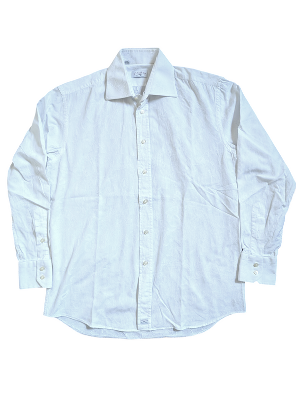 Delsiena Shirt 15.75/M White Jacquard Cotton