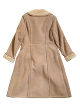 Vintage Women's Leather British Shearling Coat 38 S/M Tan DB Full Length
