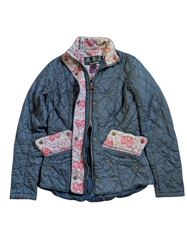 Barbour x Liberty Fabric Ladies Coat S 4 US Flyweight Cavalry RARE!
