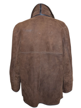 Vintage Lakeland British Leather Lamb Shearling Coat XXL/46 Brown 3-Button