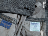 Vintage Harris Tweed Sport Coat 39/40R Black/White 2-button Wool