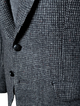 Vintage Harris Tweed Sport Coat 39/40R Black/White 2-button Wool