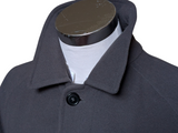British Belted Balmacaan Raglan Coat 42/44R Olive-Grey Wool/Cashmere