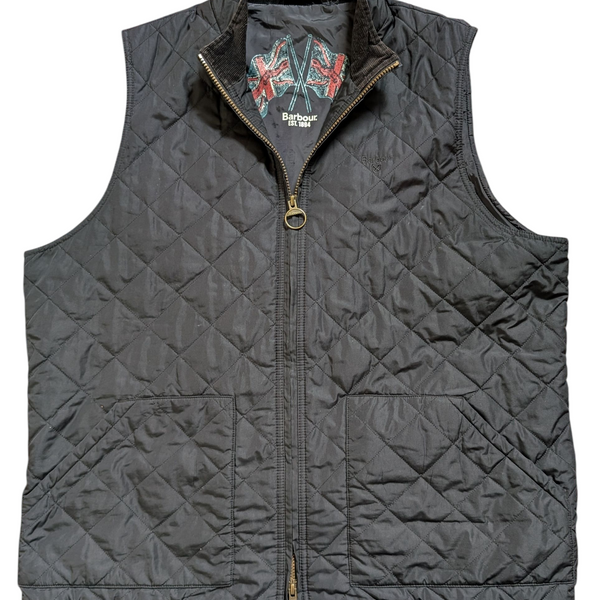 Barbour Gilet XL/XXL Black Bosun Padded Quilt Polyester – eHABERDASHER