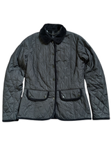 Barbour x Land Rover Range Ladies International Belted Jacket M/6 US Black Terrain Quilt Polyester