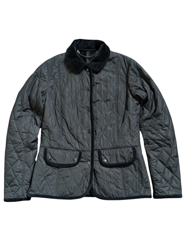 Barbour x Land Rover Range Ladies International Belted Jacket M/6 US Black Terrain Quilt Polyester