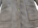 Vintage Women's Leather British Shearling Coat 38 S/M Beige