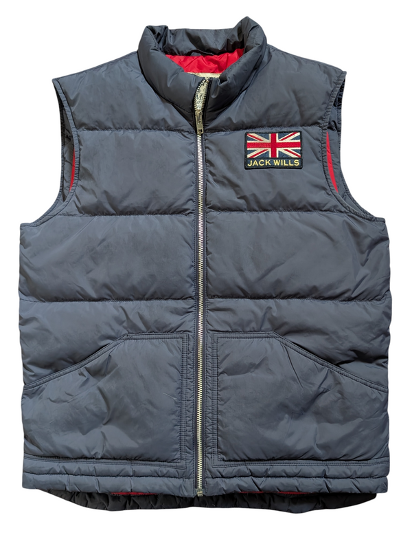 Jack Wills Down Vest/Gilet M Blue Union Jack