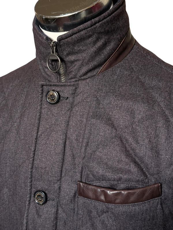 Barbour x Land Rover Ltd Ed. Jacket L Charcoal Brown Filey Quilt Flannel