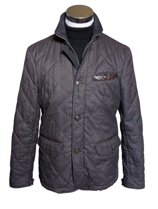 Barbour x Land Rover Ltd Ed. Jacket L Charcoal Brown Filey Quilt Flannel