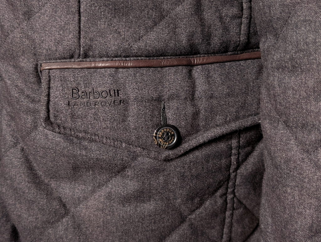 Barbour x Land Rover Ltd Ed. Jacket L Charcoal Brown Filey Quilt Flann ...