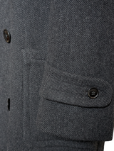 Vintage Weaver Wearer England DB Car Coat 42/44 Charcoal Heavy Wool