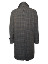 Vintage Morgans Half Raglan Coat L/XL Bold Check 3-button Pure Wool