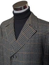 Vintage Morgans Half Raglan Coat L/XL Bold Check 3-button Pure Wool