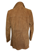 Vintage British Pig Suede Safari Jacket 42 Slim Golden Brown