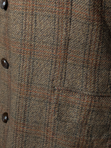 Vintage Wilkinson England Coat38/40 Greenish Brown Plaid Wool
