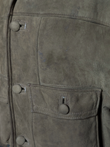 Vintage Nursey's British Lambsuede Shearling Bomber Jacket M/L Olive Green