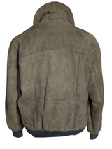 Vintage Nursey's British Lambsuede Shearling Bomber Jacket M/L Olive Green