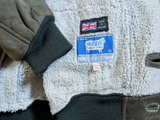 Vintage Nursey's British Lambsuede Shearling Bomber Jacket M/L Olive Green