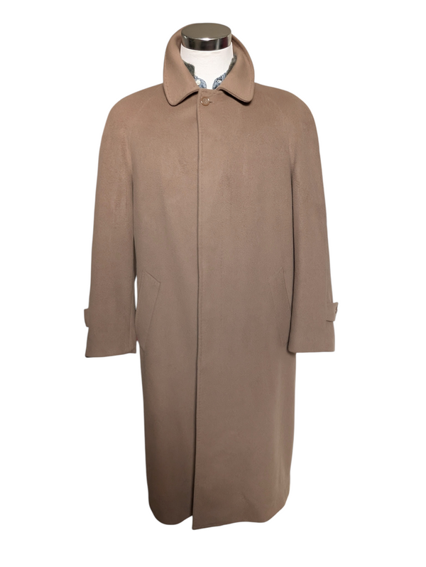 Vintage San Remo Balmacaan Coat 40/42 Dark Camel Wool/Cashmere