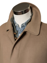 Vintage San Remo Balmacaan Coat 40/42 Dark Camel Wool/Cashmere