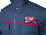 Vintage Esso Gas Convertible Jacket M Navy Blue Cotton Blend