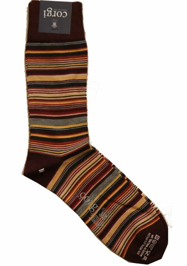 The Wardrobe Corgi Socks Autumn stripe Wool blend M