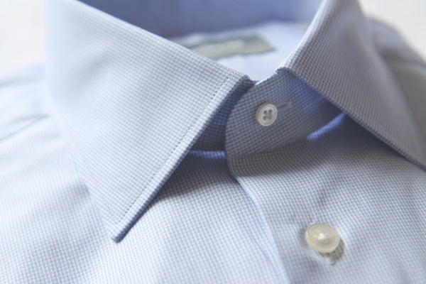 The Wardrobe Dress Shirt Blue Spread Collar Thomas Mason cotton