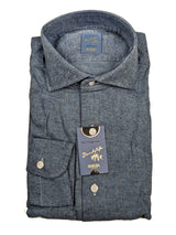 Barba Dandylife Shirt 15.75 Slate Blue Brushed Cotton Flannel