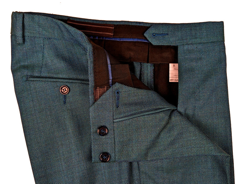 Benjamin Suit Teal Birdseye 2-Button Solaro Wool