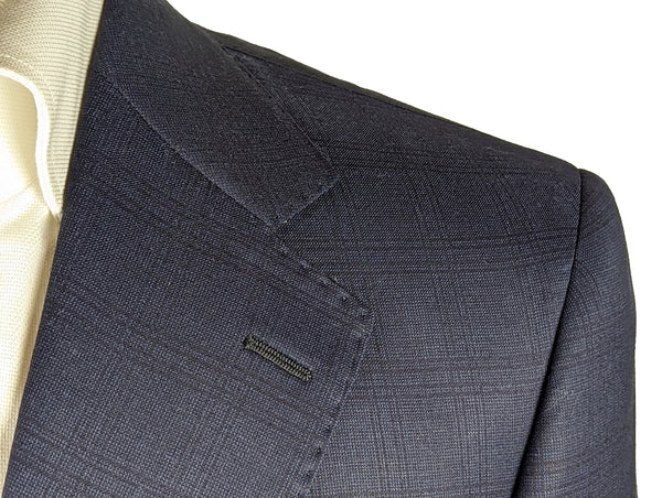 Benjamin Suit Navy Subtle Plaid 2-Button REDA Wool