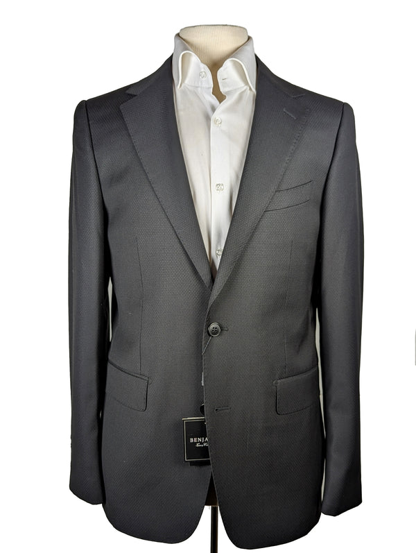 Benjamin Suit Soft Black Subtle Weave 2-Button CERRUTI Wool