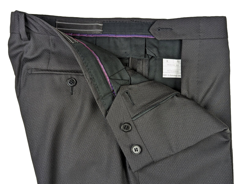 Benjamin Suit Soft Black Subtle Weave 2-Button CERRUTI Wool