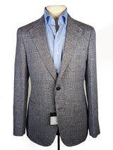 Benjamin Sport Coat Blue/White Weave 2-button Soft Shoulder Linen/Wool