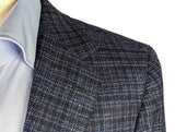 Benjamin Cerruti Sport Coat Blue Modern Plaid 2-button Soft Shoulder Wool