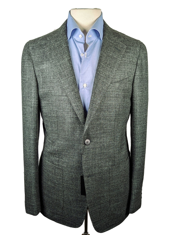 Benjamin Cerruti Sport Coat Greyish Green Melange 2-button Soft Shoulder Wool